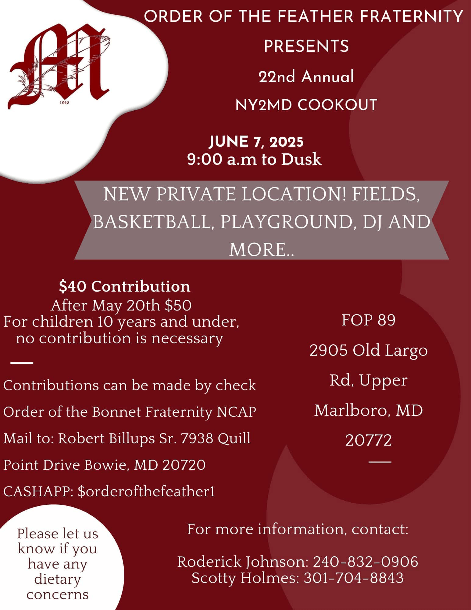 NY2MD Cookout Event Flyer